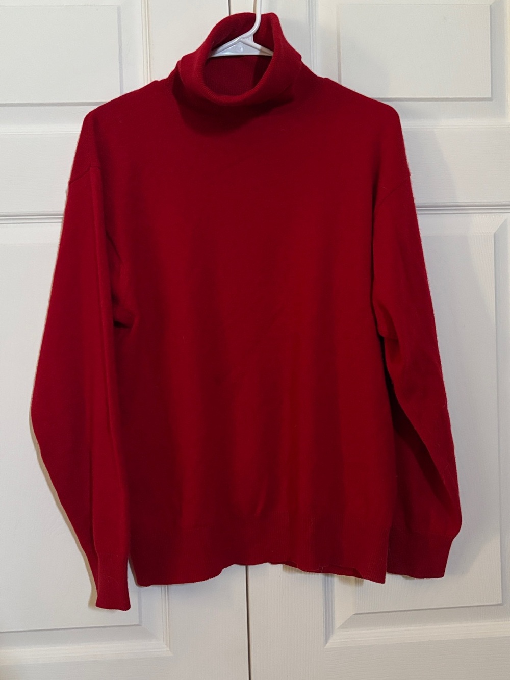 Country Shop Womens L Red 100% Cashmere Turtleneck Sweater Long Sleeve